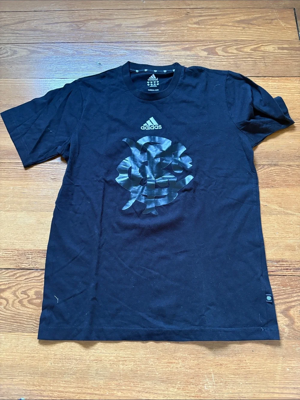 adidas Men’s Black Tee with Glossy Graphic Logo